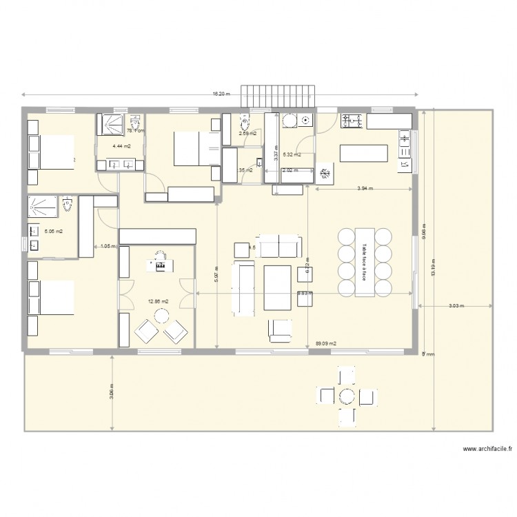 La case bambou plan 3 sans garage. Plan de 0 pièce et 0 m2