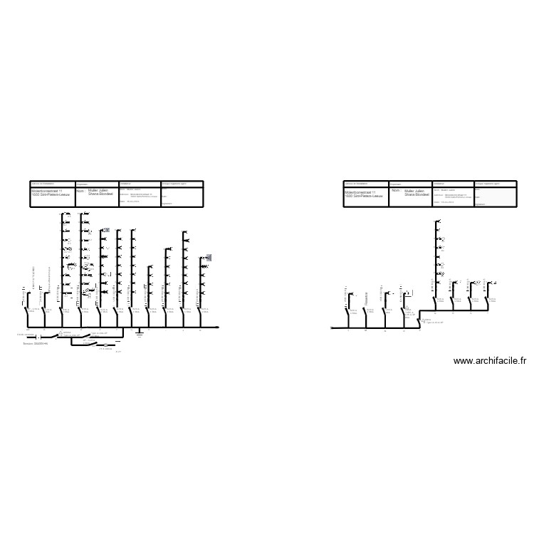 Sch&eacute;ma unifilaire Julien. Plan de 0 pièce et 0 m2