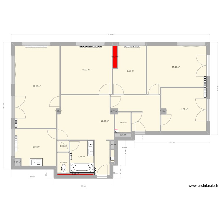 GP2. Plan de 19 pièces et 120 m2