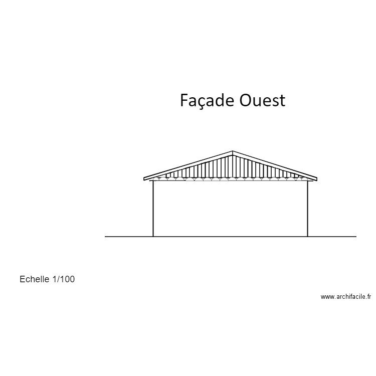 Façade ouest. Plan de 0 pièce et 0 m2