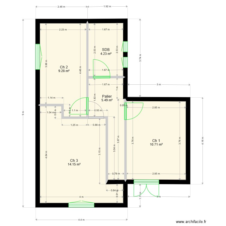 Plan Etat des Lieux Etage V1. Plan de 0 pièce et 0 m2