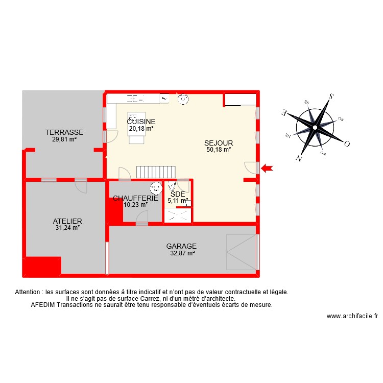 BI 8790 RDC PASCAL. Plan de 8 pièces et 182 m2