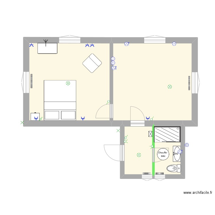 SUEDEELECT. Plan de 4 pièces et 37 m2