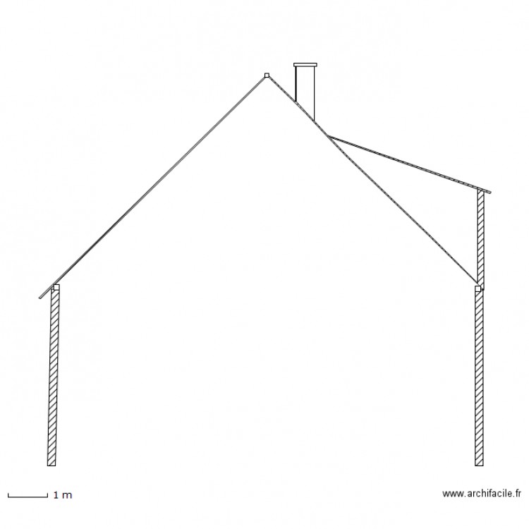 Facade Est avec chien assis. Plan de 0 pièce et 0 m2