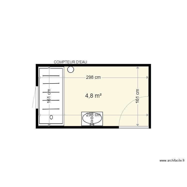 MENSIER KARINE . Plan de 1 pièce et 5 m2