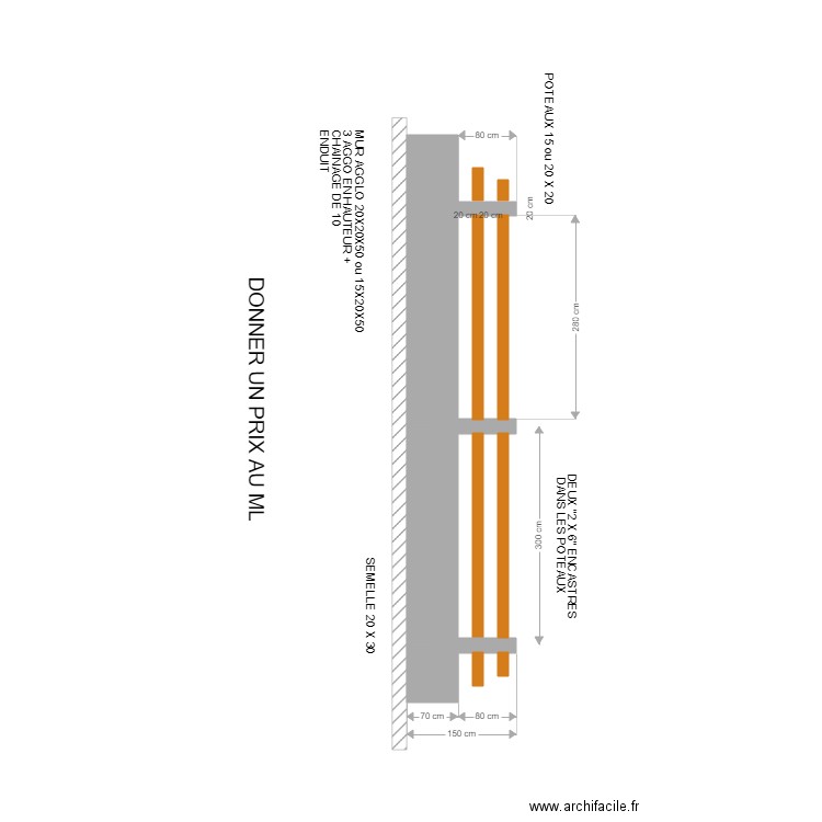 MUR CLOTURE GB. Plan de 0 pièce et 0 m2