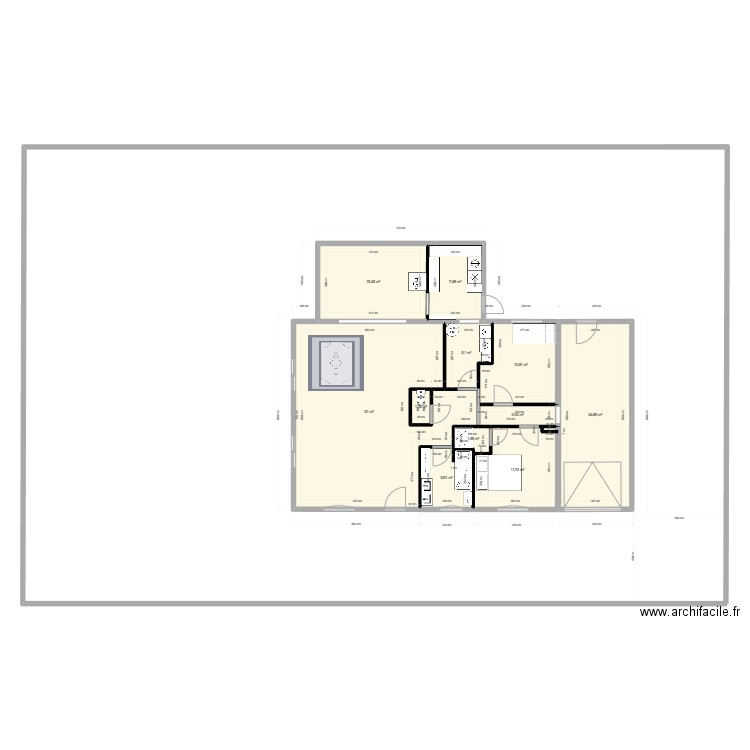 nouveau scellier. Plan de 11 pièces et 138 m2