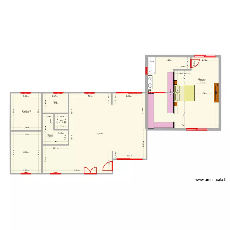 extension &eacute;tage 03/04/26. Plan de 7  et 147 m²