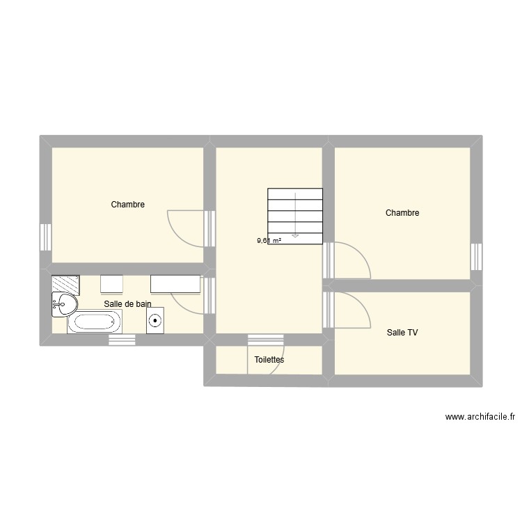 plan mf. Plan de 6 pièces et 38 m2