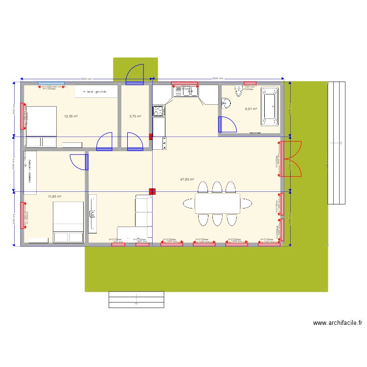 белый 6ка 18.10. Plan de 8 pièces et 117 m2