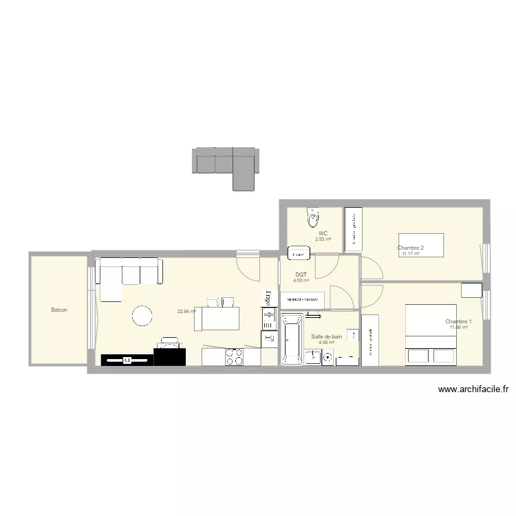 T3 cuers meme cuisine que t2. Plan de T3 cuers meme cuisine que t2. Plan de