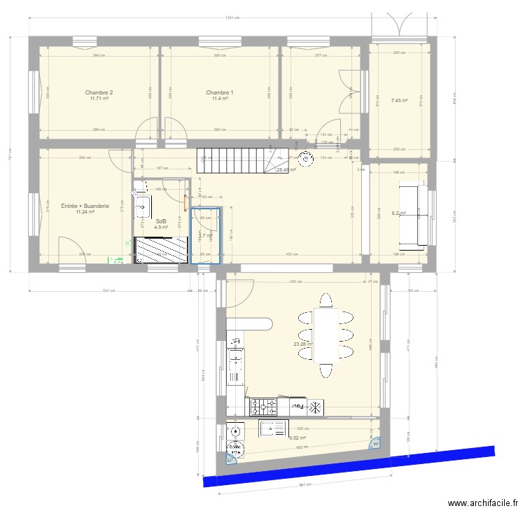 Agrandissement. Plan de 0 pièce et 0 m2