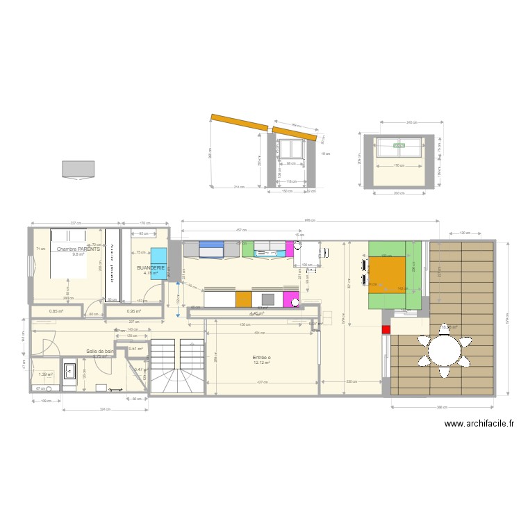 extension. Plan de 0 pièce et 0 m2