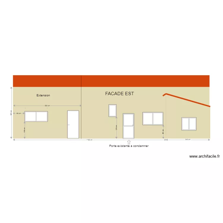 facade est. Plan de facade est. Plan de
