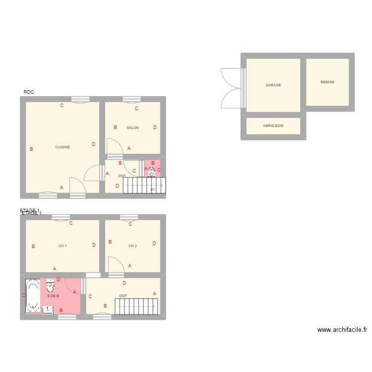 SEJOTTE. Plan de 12 pièces et 73 m2