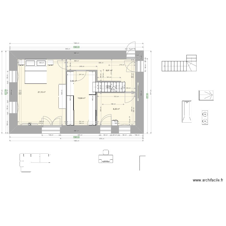 ANAIS BAT1 RDC V4 2022 11 13. Plan de 6 pièces et 51 m2