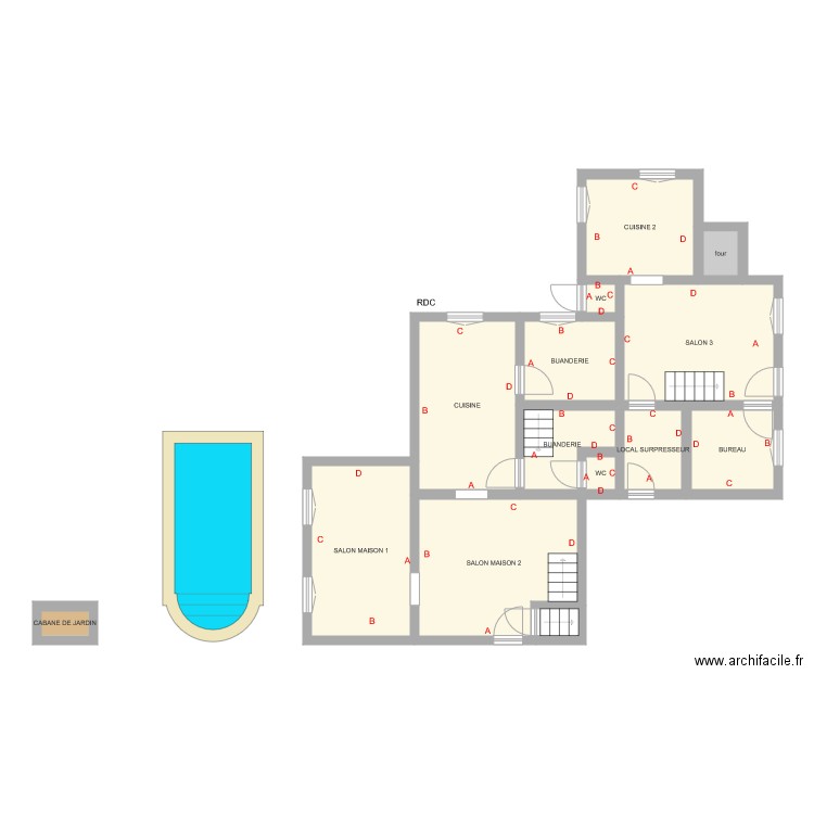 LAMBERT  rdc. Plan de 0 pièce et 0 m2