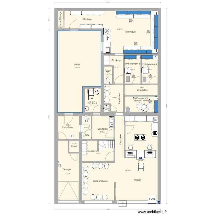 Chambly b. Plan de 18 pièces et 192 m2