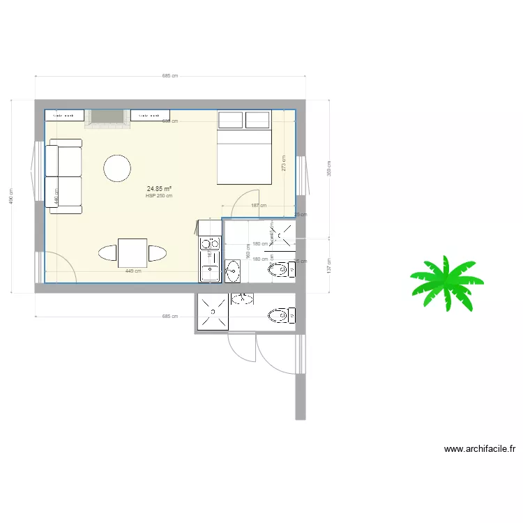 studio. Plan de 