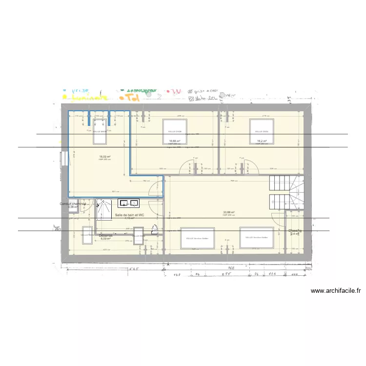 R&eacute;novation Maison - Etat final. Plan de 
