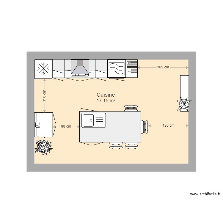 Cuisine. Plan de 0 pièce et 0 m2