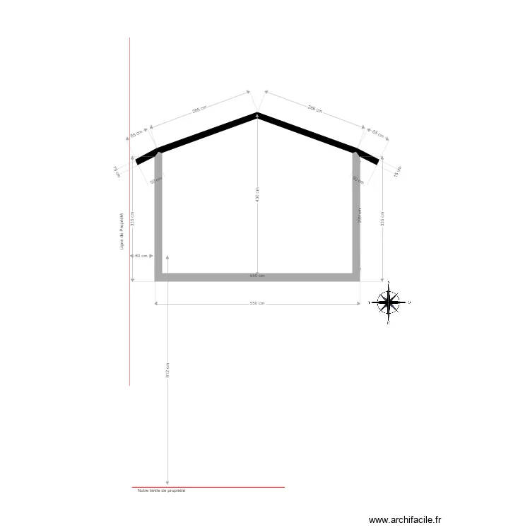 Fa&ccedil;ade Nord. Plan de 