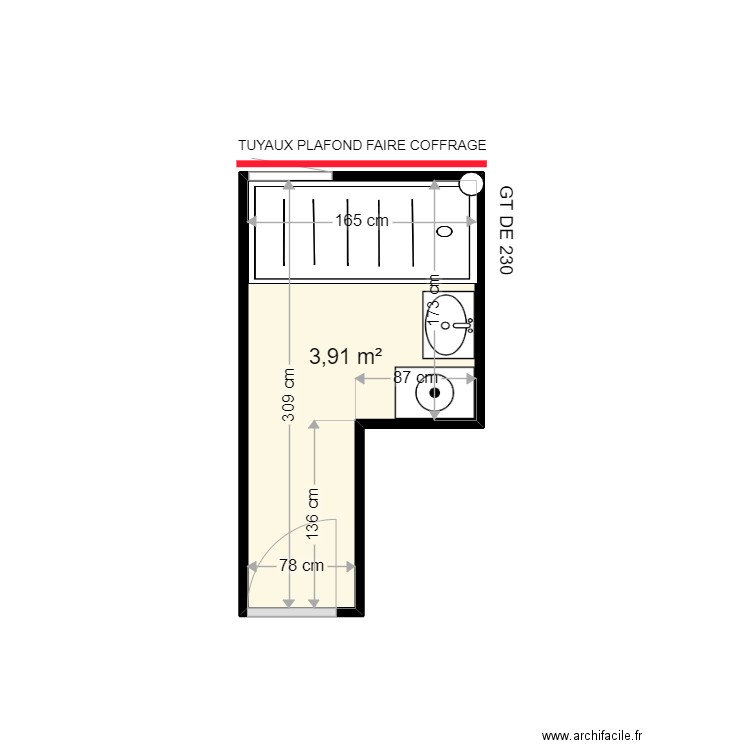 LECLERCQ DOMINIQUE . Plan de 1 pièce et 4 m2