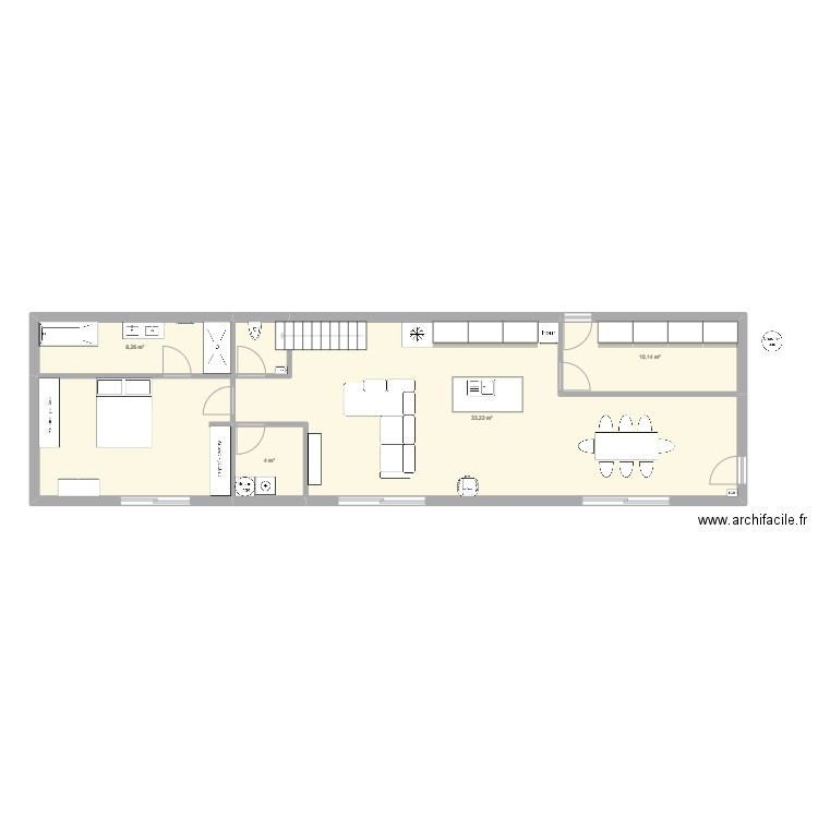 La Roque. Plan de 4 pièces et 77 m2