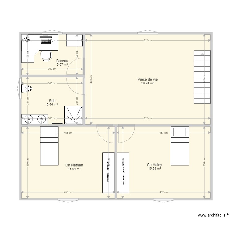 Plan 1 avec etage etage. Plan de 0 pièce et 0 m2