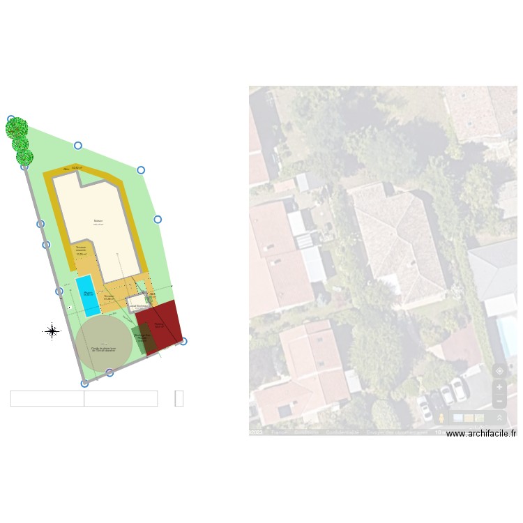 Piscine v6. Plan de 2 pièces et 173 m2