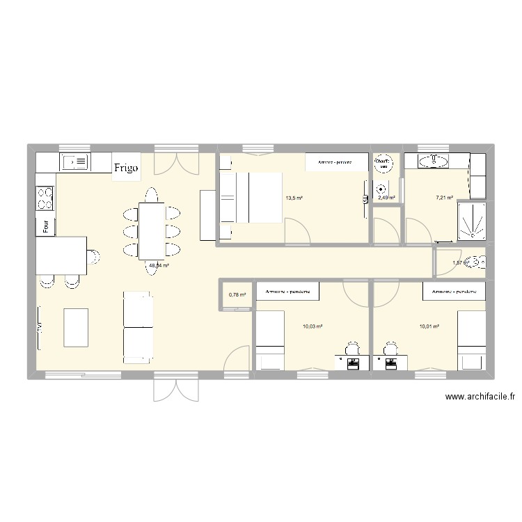 Maison Nath 1. Plan de 8 pièces et 94 m2