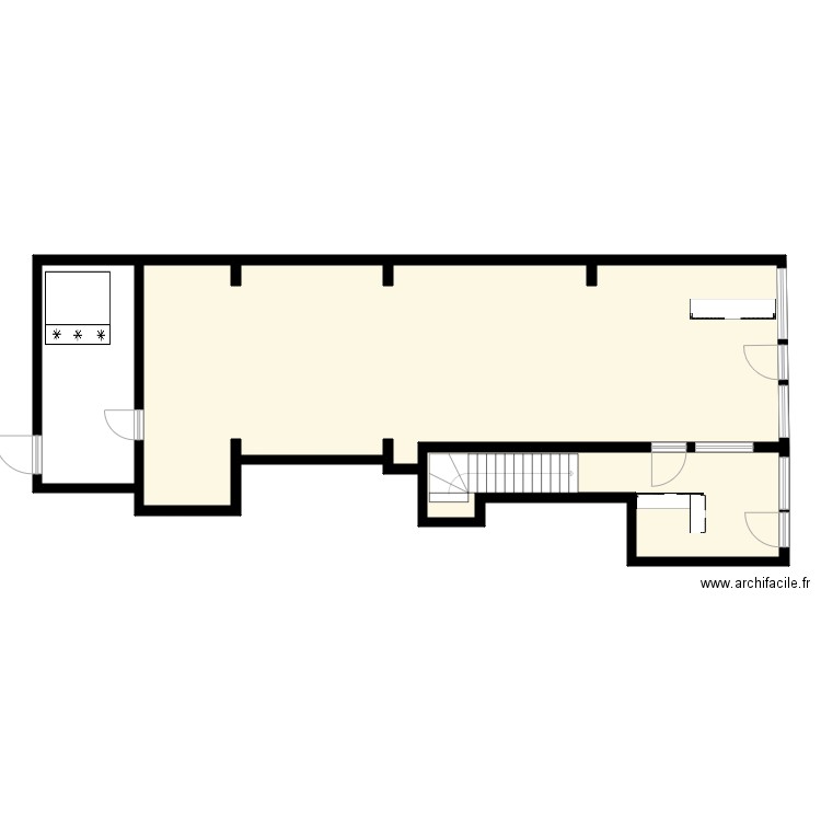 SARL DADA COURNEUVE REZ DE CHAUSSÉE . Plan de 3 pièces et 121 m2