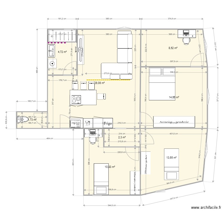 SAVIGNY3. Plan de 8 pièces et 85 m2