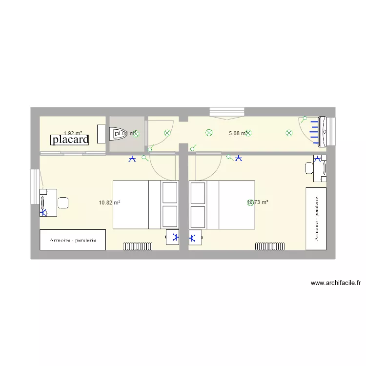 chambre enfants. Plan de 