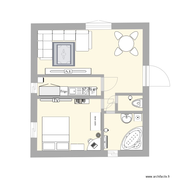 Apparte sosay. Plan de 0 pièce et 0 m2