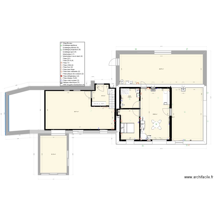 Petit  AULNAY AMENAGEMENT (Électricien). Plan de 13 pièces et 208 m2