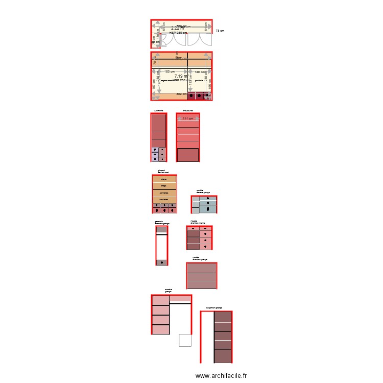 dressing. Plan de 0 pièce et 0 m2