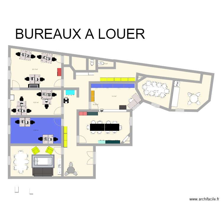 bureaux a louer. Plan de 0 pièce et 0 m2