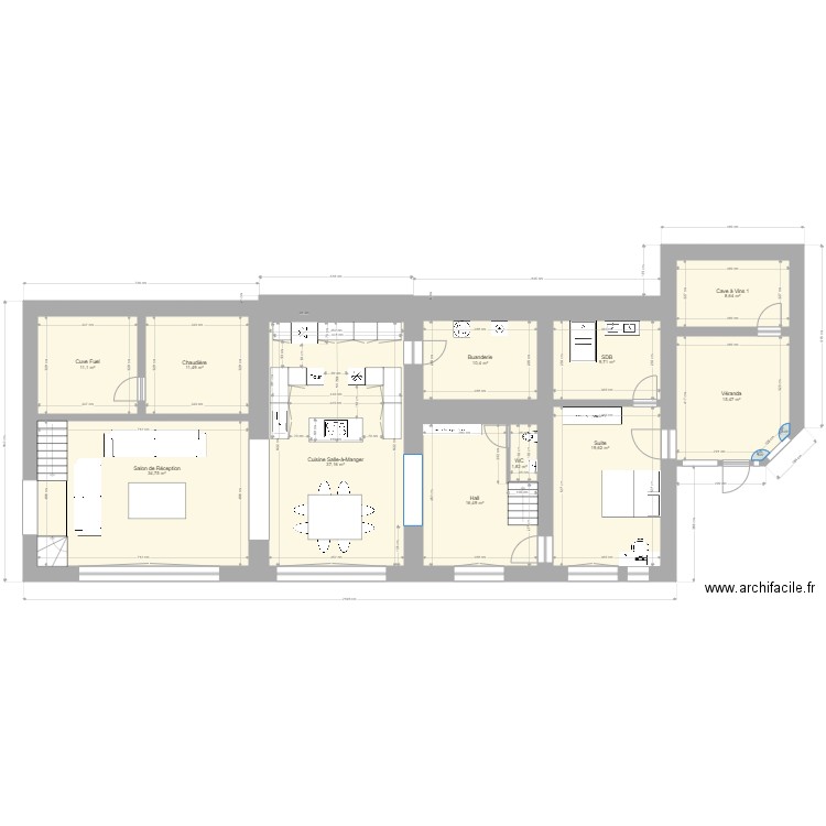 Projet MSR Li. Plan de 58 pièces et 800 m2