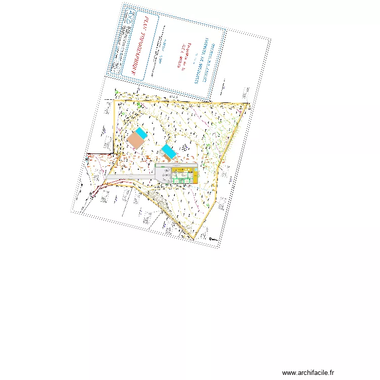maison sur terrain. Plan de 