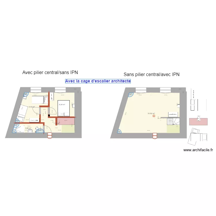 etage xavierescalier architecte. Plan de 