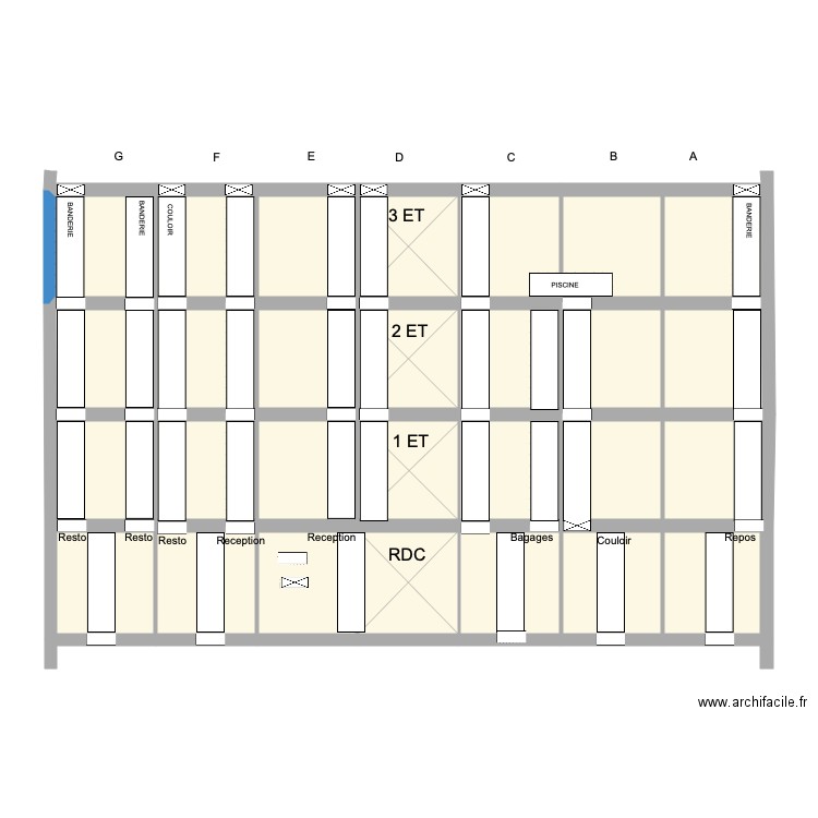 emplacement gaines techiques. Plan de 0 pièce et 0 m2