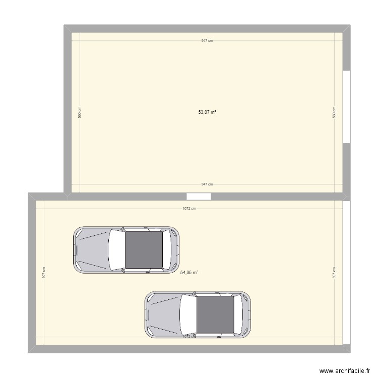 CLARCKE. Plan de 2 pièces et 107 m2