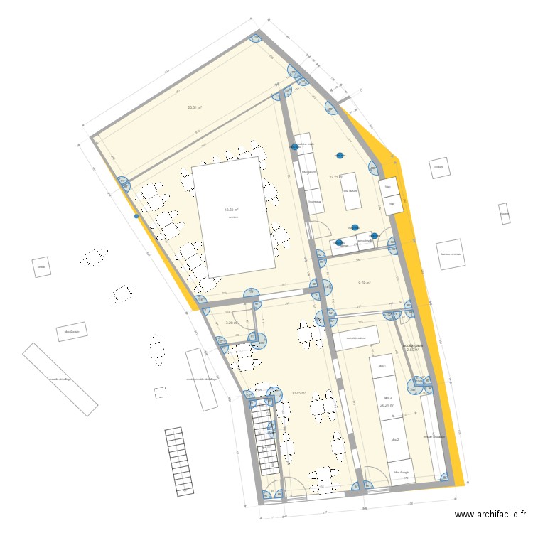 plan magasin modifié 29 décembre . Plan de 9 pièces et 170 m2