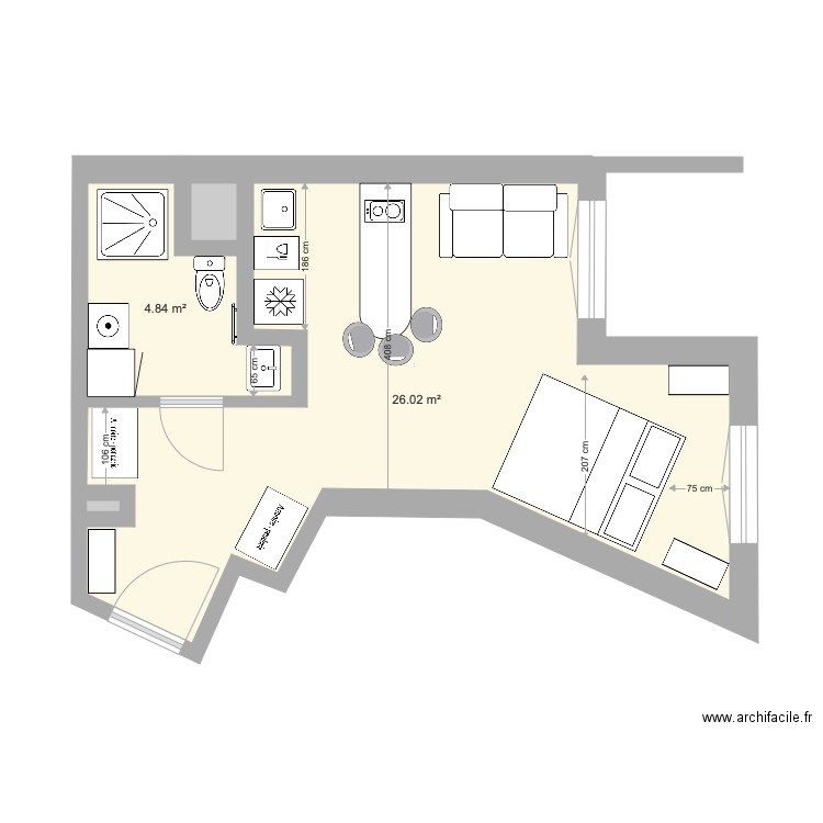 studio thomas v2. Plan de 0 pièce et 0 m2