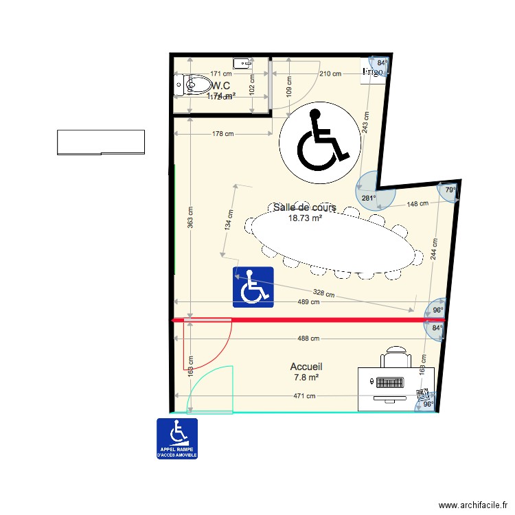 local belle manoeuvre meublé ERP. Plan de 0 pièce et 0 m2