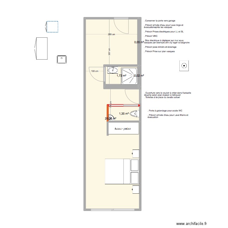 PLAN STUDIO RAMATUELLE 2. Plan de 0 pièce et 0 m2