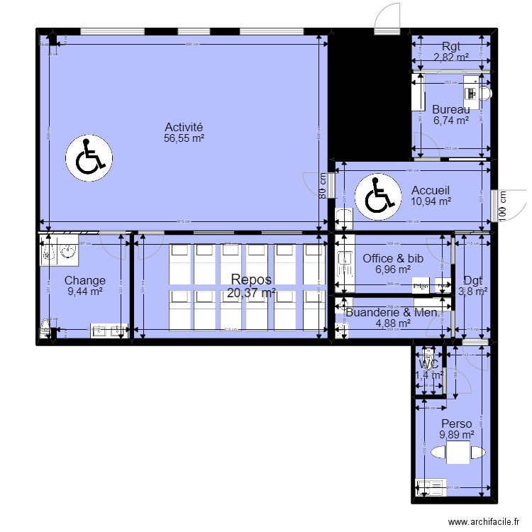 91 MONTGERON Existant from PROJET 3 13 Mercure V2 090622 Arl. Plan de 12 pièces et 143 m2