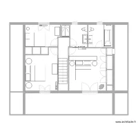 Plan chalet 2 &eacute;tage variante chambre avec escalier