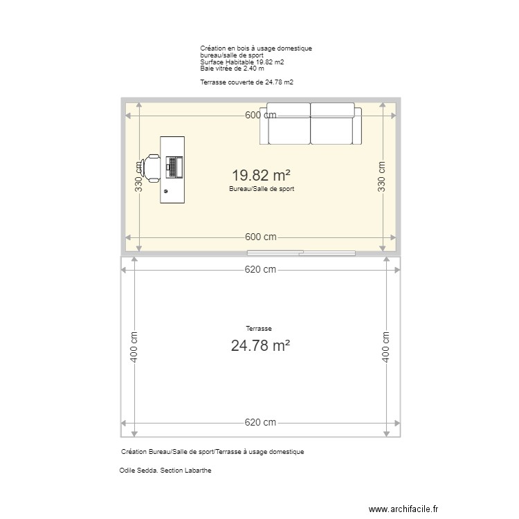 bungalow chambre. Plan de 0 pièce et 0 m2